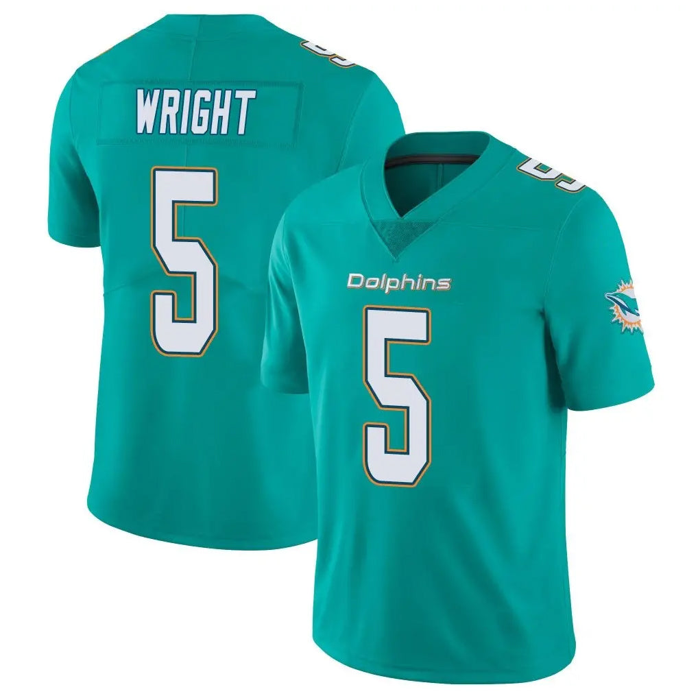 Punc M.Dolphins #5 Jaylen Wright Player Aqua Limited Vapor Untouchable Home Game Stitched Jerseys