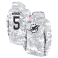 Punc M.Dolphins #5 Jaylen Wright Player Arctic Camo Salute to Service Hoodies Limited Game Stitched Jerseys
