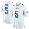 Punc M.Dolphins #5 Jaylen Wright Player White Home Game Stitched Jerseys