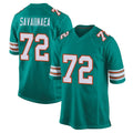Punc M.Dolphins #72 Jonah Savaiinaea Player Aqua Alternate Home Game Stitched Jerseys