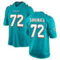Punc M.Dolphins #72 Jonah Savaiinaea Player Aqua Home Game Stitched Jerseys