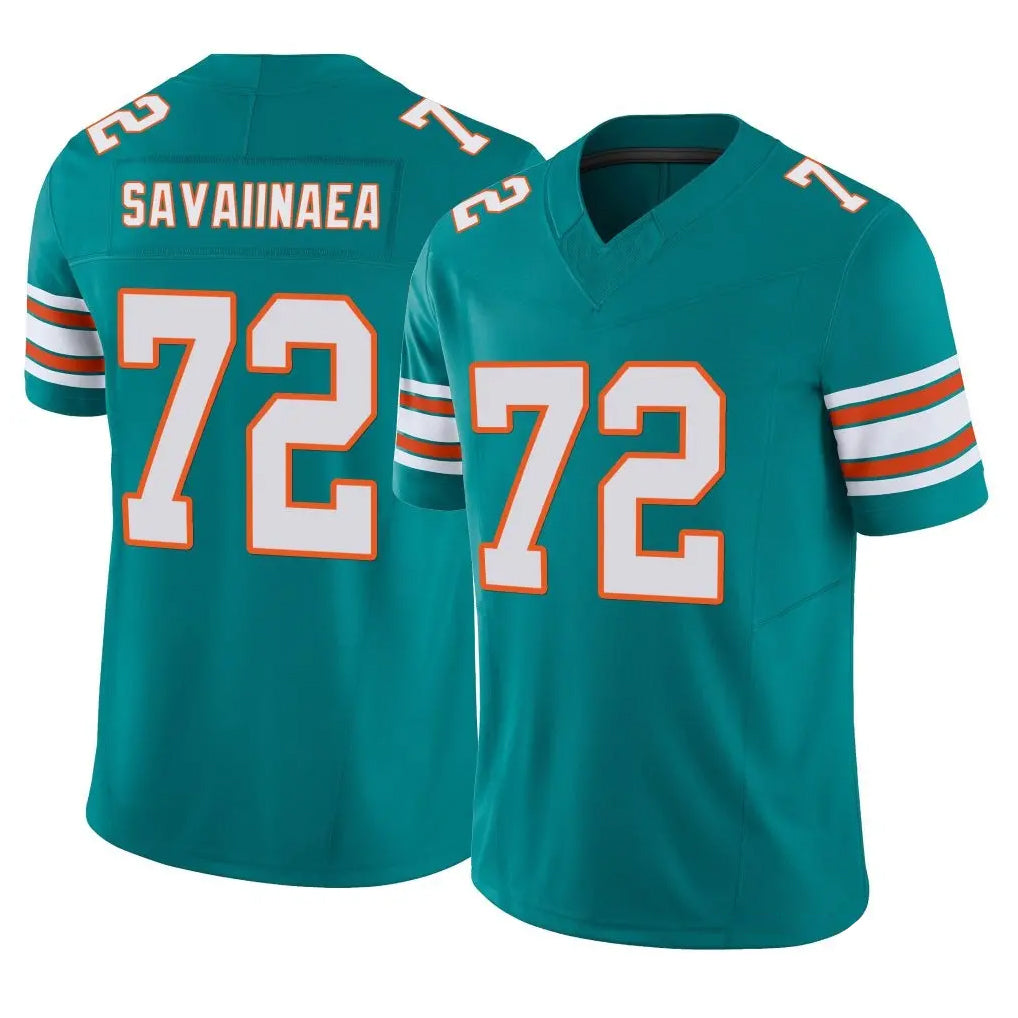 Punc M.Dolphins #72 Jonah Savaiinaea Player Aqua Limited Alternate Vapor F.U.S.E. Home Game Stitched Jerseys