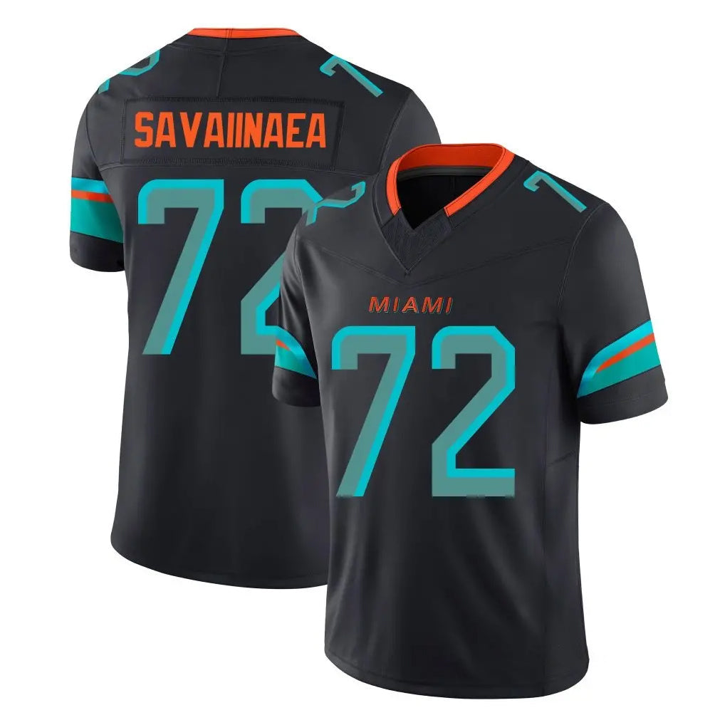 Punc M.Dolphins #72 Jonah Savaiinaea Player Black Limited Pitch Rivalries Collection Home Game Stitched Jerseys