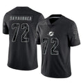 Punc M.Dolphins #72 Jonah Savaiinaea Player Black Reflective Limited Game Stitched Jerseys