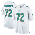 Punc M.Dolphins #72 Jonah Savaiinaea Player White Home Game Stitched Jerseys