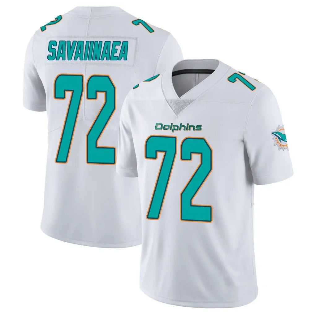 Punc M.Dolphins #72 Jonah Savaiinaea Player White Limited Vapor Untouchable Home Game Stitched Jerseys