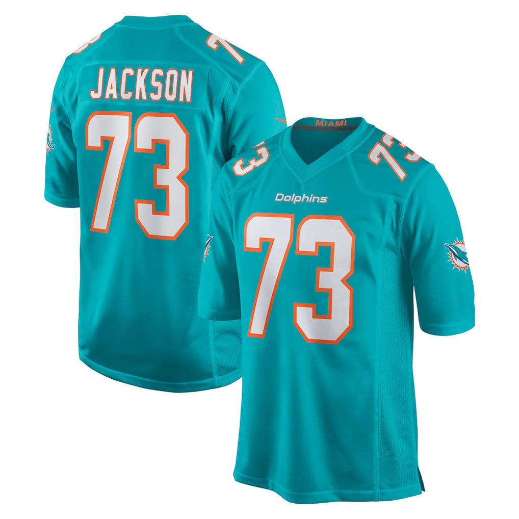 Punc M.Dolphins #73 Austin Jackson Player Aqua Home Game Stitched Jerseys