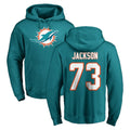 Punc M.Dolphins #73 Austin Jackson Player Aqua LOGO Pullover Hoodies Limited Stitched Jerseys
