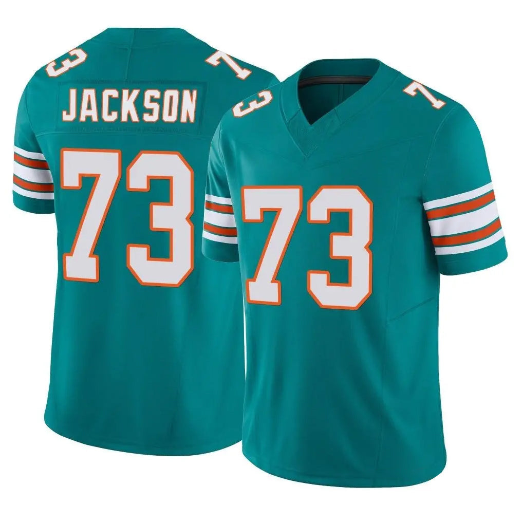 Punc M.Dolphins #73 Austin Jackson Player Aqua Limited Alternate Vapor F.U.S.E. Home Game Stitched Jerseys