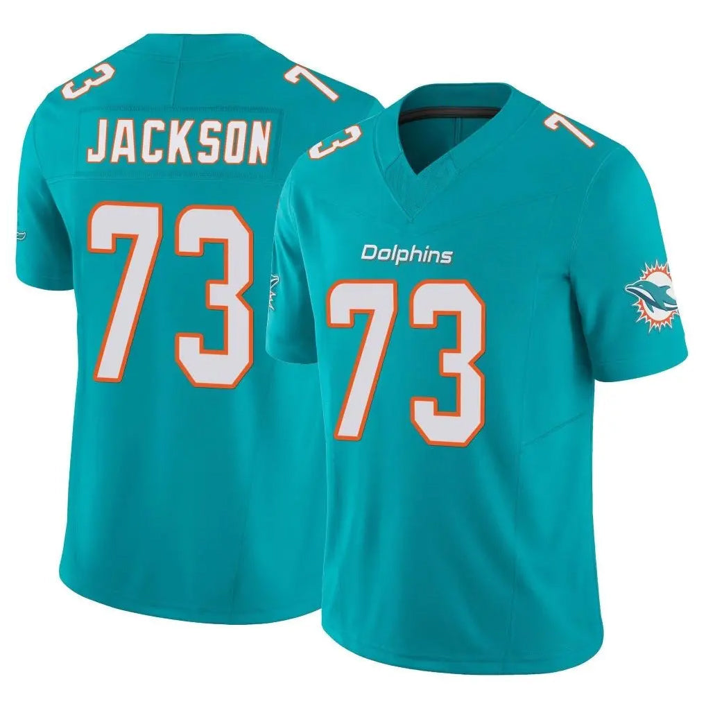 Punc M.Dolphins #73 Austin Jackson Player Aqua Limited Vapor F.U.S.E. Home Game Stitched Jerseys