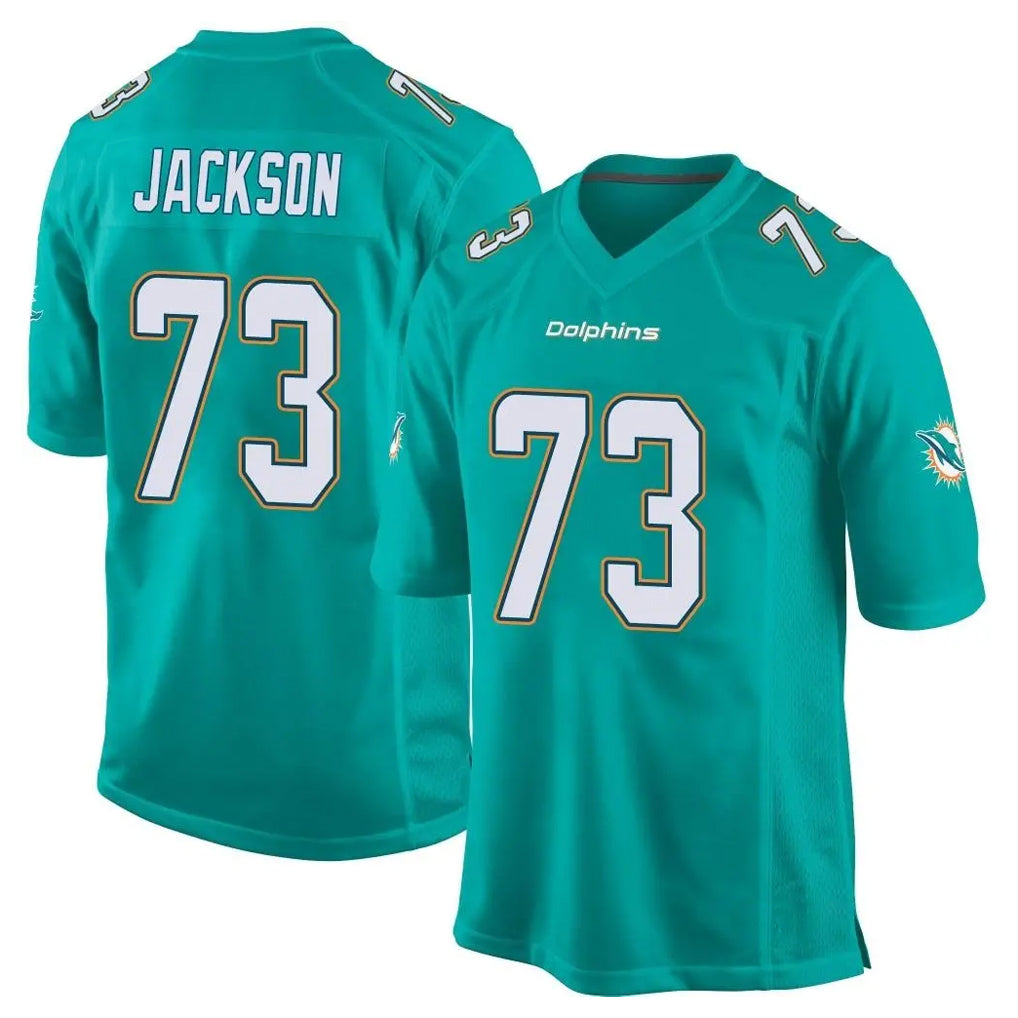 Punc M.Dolphins #73 Austin Jackson Player Aqua Team Color Home Game Stitched Jerseys