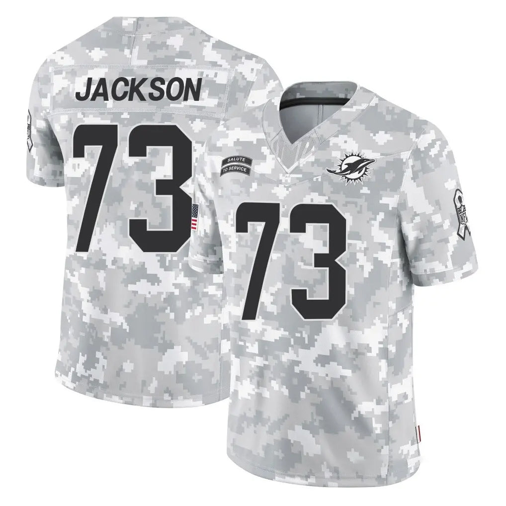 Punc M.Dolphins #73 Austin Jackson Player Arctic Camo Salute To Service Limited Game Stitched Jerseys