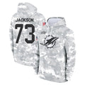 Punc M.Dolphins #73 Austin Jackson Player Arctic Camo Salute to Service Hoodies Limited Game Stitched Jerseys