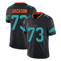 Punc M.Dolphins #73 Austin Jackson Player Black Limited Pitch Rivalries Collection Home Game Stitched Jerseys