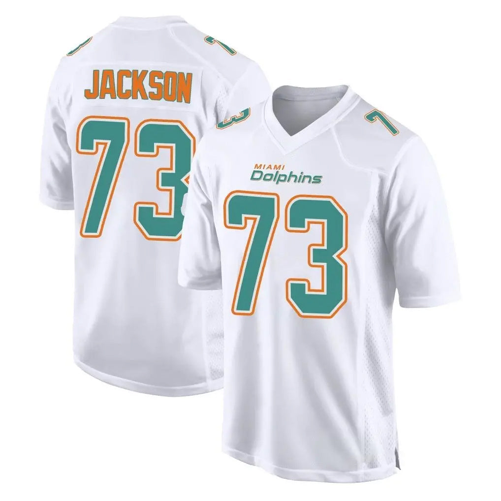 Punc M.Dolphins #73 Austin Jackson Player White Fashion Home Game Stitched Jerseys