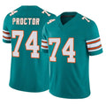 Punc M.Dolphins #74 Kadyn Proctor Player Aqua Limited Alternate Vapor F.U.S.E. Home Game Stitched Jerseys