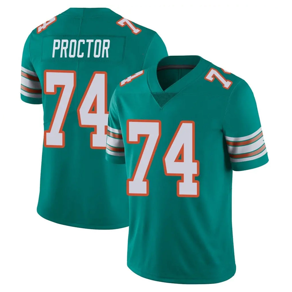 Punc M.Dolphins #74 Kadyn Proctor Player Aqua Limited Alternate Vapor Untouchable Home Game Stitched Jerseys