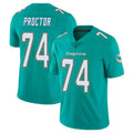Punc M.Dolphins #74 Kadyn Proctor Player Aqua Limited Vapor Untouchable Home Game Stitched Jerseys