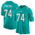 Punc M.Dolphins #74 Kadyn Proctor Player Aqua Team Color Home Game Stitched Jerseys