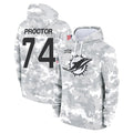 Punc M.Dolphins #74 Kadyn Proctor Player Arctic Camo Salute to Service Hoodies Limited Game Stitched Jerseys