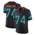 Punc M.Dolphins #74 Kadyn Proctor Player Black Limited Pitch Rivalries Collection Home Game Stitched Jerseys