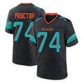 Punc M.Dolphins #74 Kadyn Proctor Player Black Pitch Rivalries Collection Home Game Stitched Jerseys