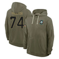 Punc M.Dolphins #74 Kadyn Proctor Player Olive Salute to Service Pullover Hoodies Limited Stitched Jerseys