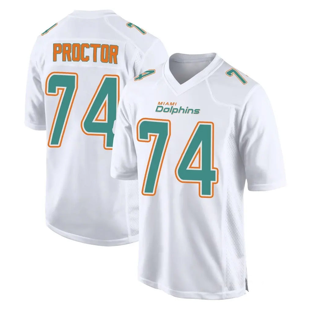 Punc M.Dolphins #74 Kadyn Proctor Player White Fashion Home Game Stitched Jerseys