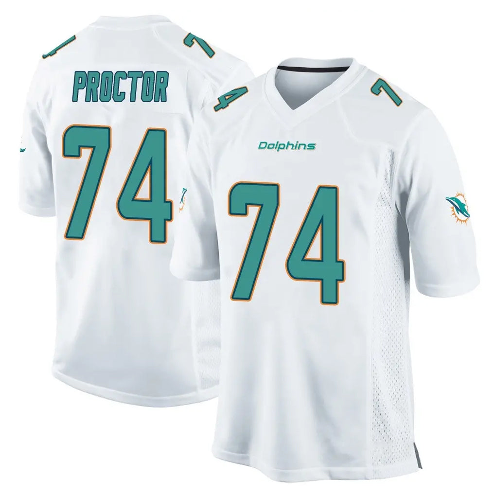 Punc M.Dolphins #74 Kadyn Proctor Player White Home Game Stitched Jerseys