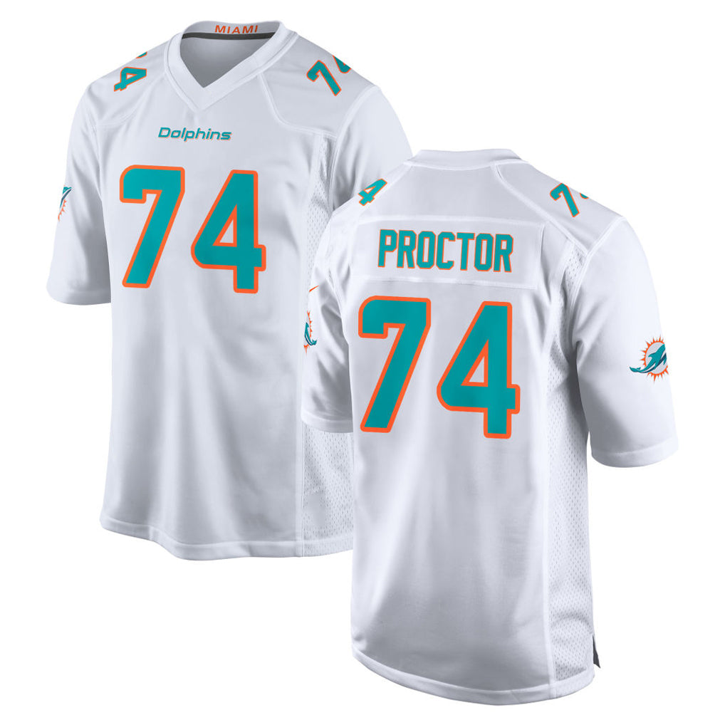 Punc M.Dolphins #74 Kadyn Proctor Player White Limited Home Game Stitched Jerseys