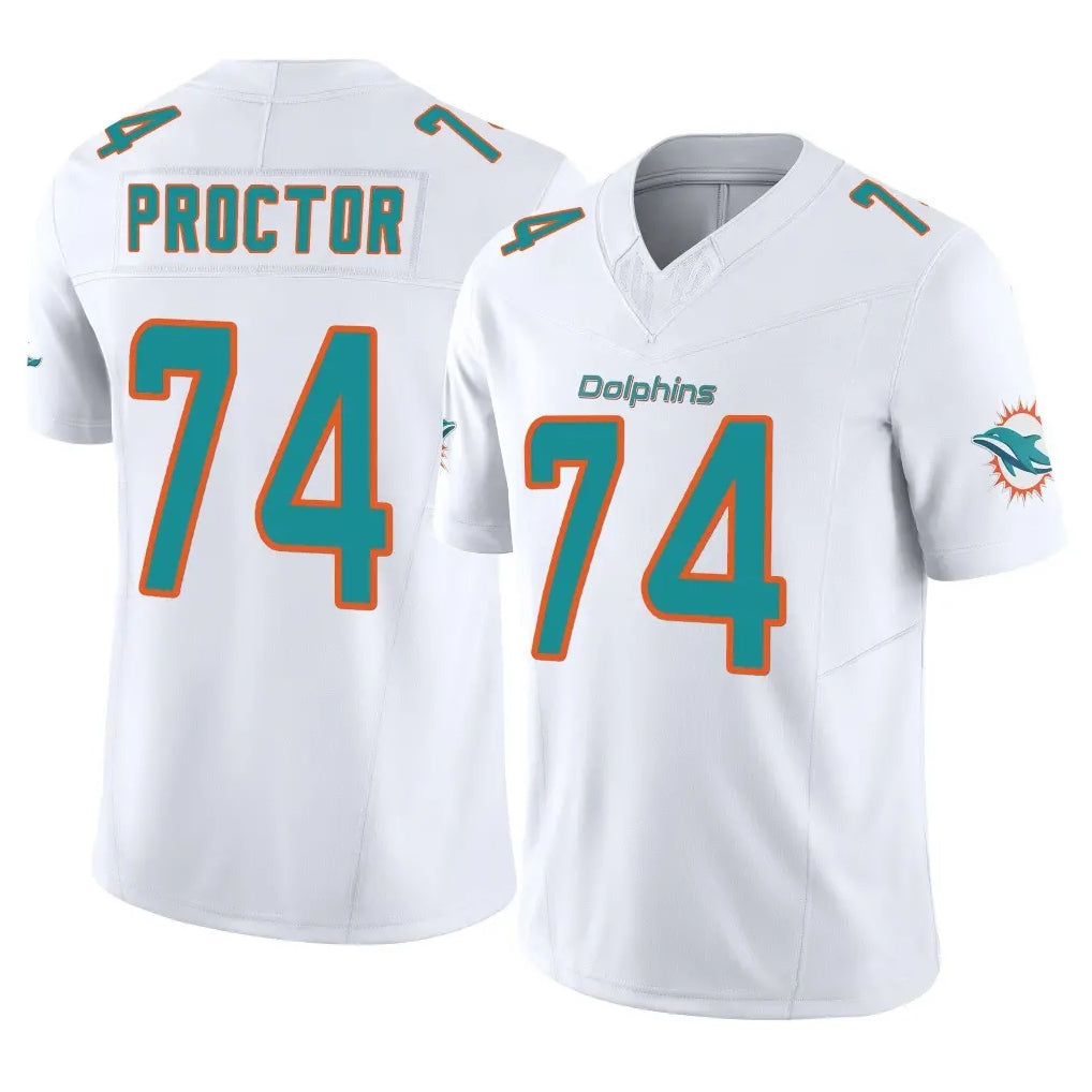 Punc M.Dolphins #74 Kadyn Proctor Player White Limited Vapor F.U.S.E. Home Game Stitched Jerseys