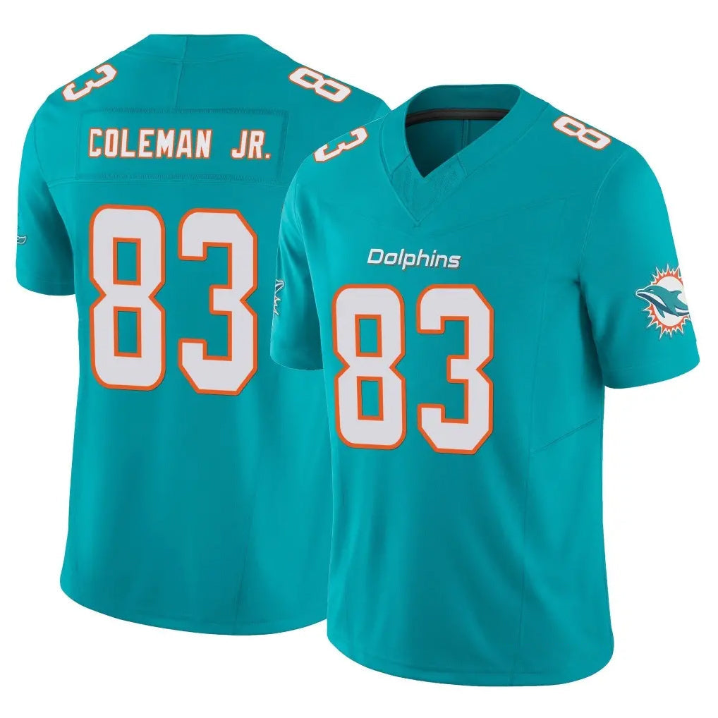 Punc M.Dolphins #83 Kevin Coleman Jr. Player Aqua Limited Vapor F.U.S.E. Home Game Stitched Jerseys