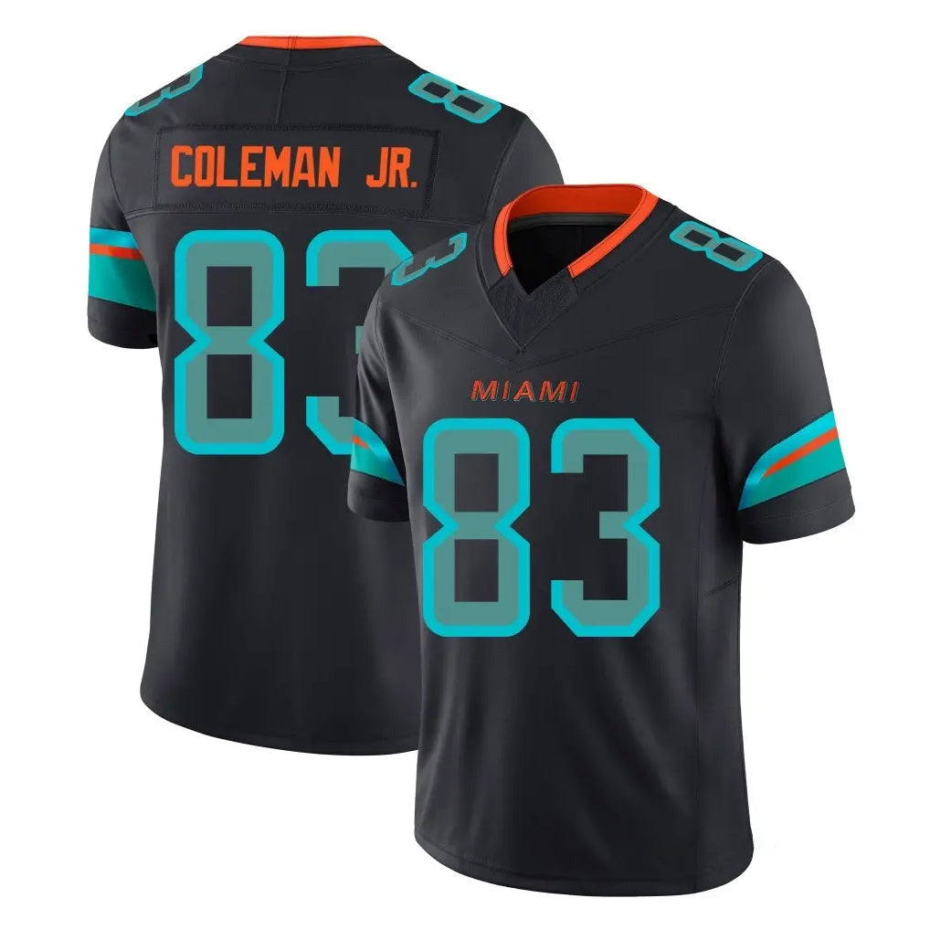 Punc M.Dolphins #83 Kevin Coleman Jr. Player Black Limited Pitch Rivalries Collection Home Game Stitched Jerseys