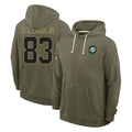 Punc M.Dolphins #83 Kevin Coleman Jr. Player Olive Salute to Service Pullover Hoodies Limited Stitched Jerseys