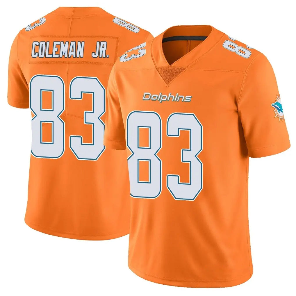 Punc M.Dolphins #83 Kevin Coleman Jr. Player Orange Limited Home Game Stitched Jerseys