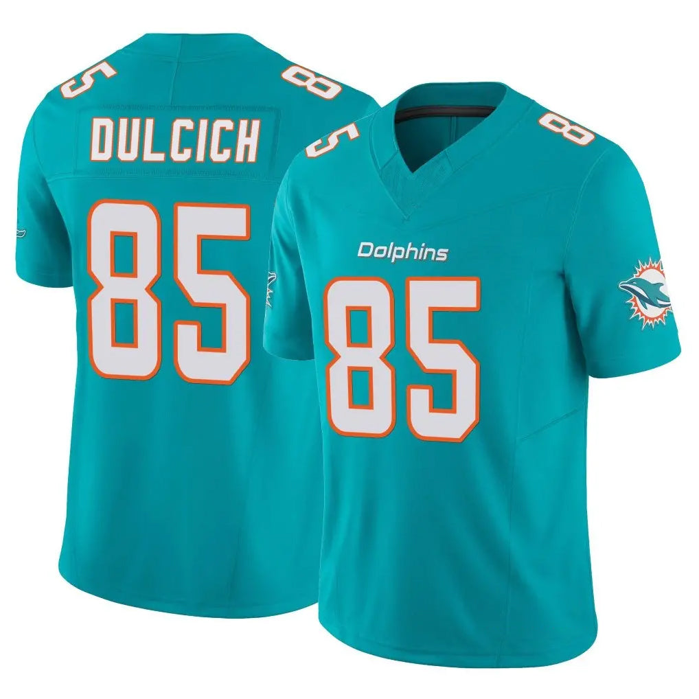 Punc M.Dolphins #85 Greg Dulcich Player Aqua Limited Vapor F.U.S.E. Home Game Stitched Jerseys