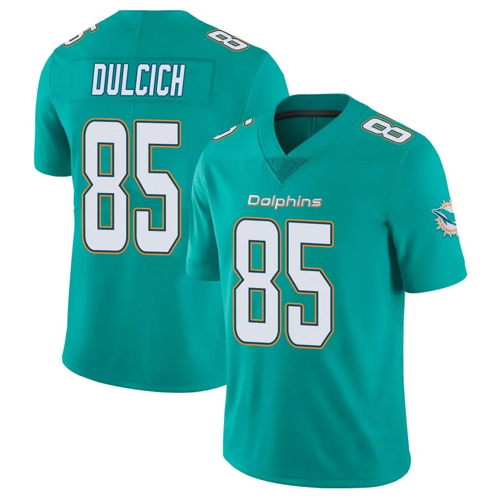 Punc M.Dolphins #85 Greg Dulcich Player Aqua Limited Vapor Untouchable Home Game Stitched Jerseys