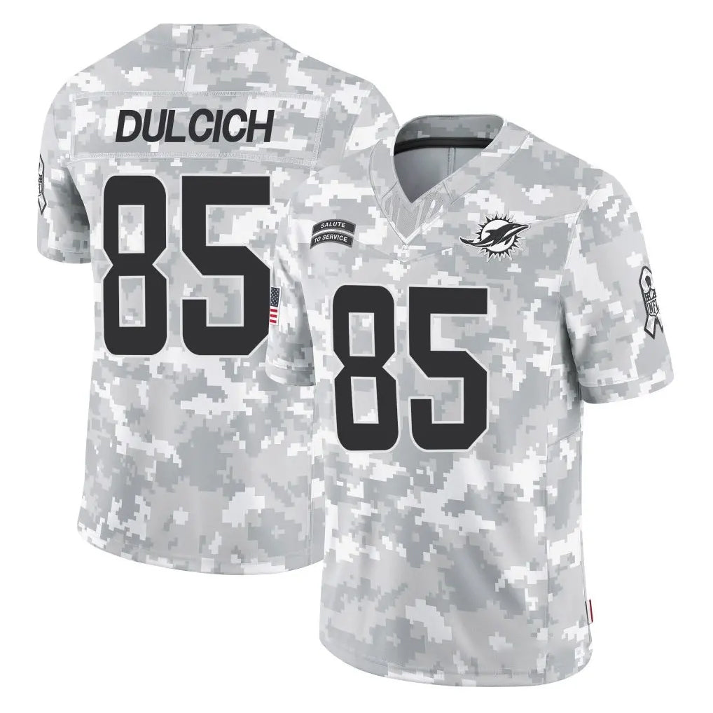 Punc M.Dolphins #85 Greg Dulcich Player Arctic Camo Salute To Service Limited Game Stitched Jerseys