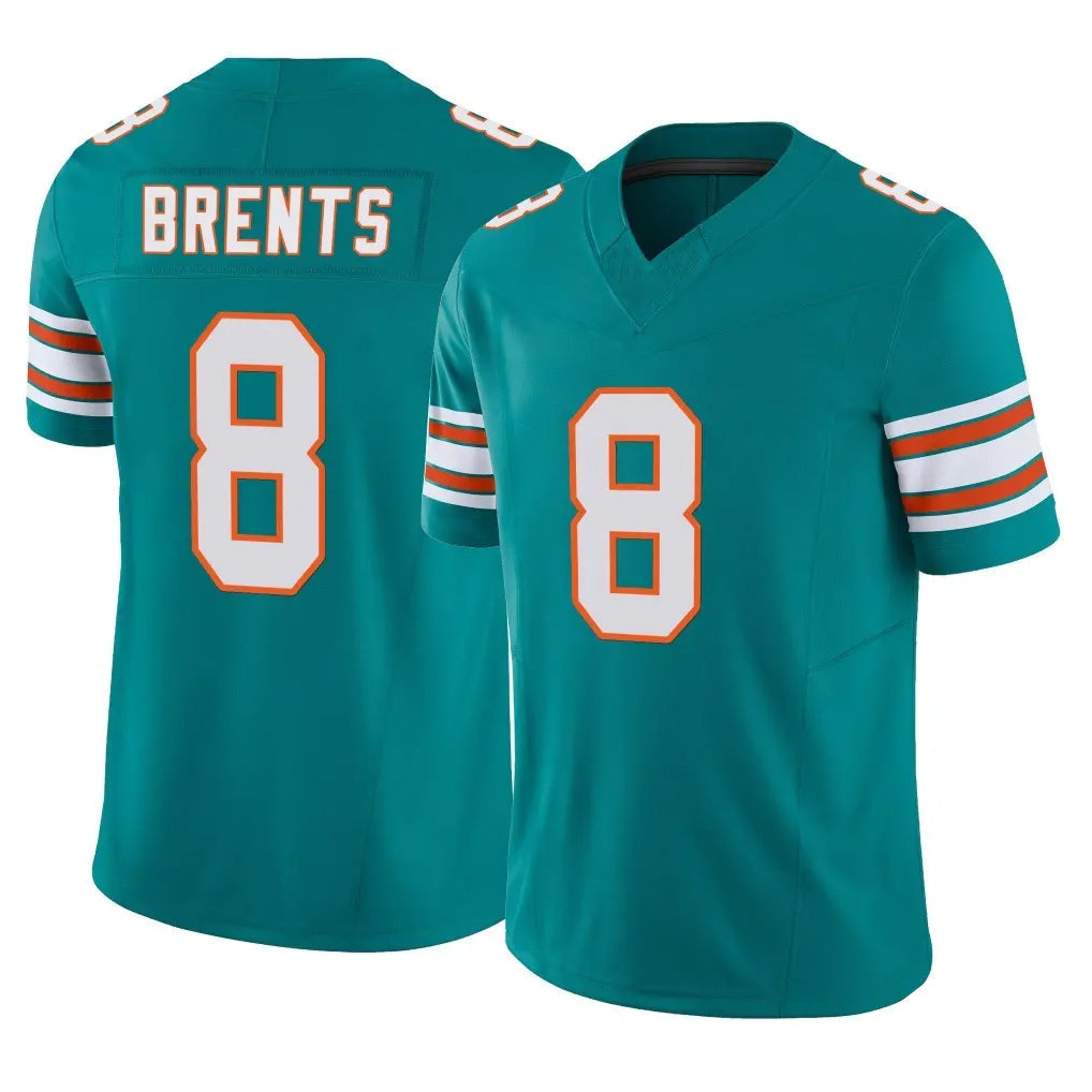 Punc M.Dolphins #8 JuJu Brents Player Aqua Limited Alternate Vapor F.U.S.E. Home Game Stitched Jerseys