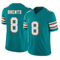 Punc M.Dolphins #8 JuJu Brents Player Aqua Limited Alternate Vapor F.U.S.E. Home Game Stitched Jerseys