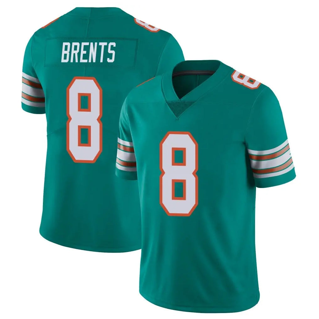 Punc M.Dolphins #8 JuJu Brents Player Aqua Limited Alternate Vapor Untouchable Home Game Stitched Jerseys