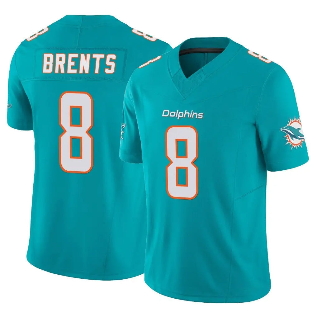 Punc M.Dolphins #8 JuJu Brents Player Aqua Limited Vapor F.U.S.E. Home Game Stitched Jerseys