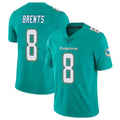 Punc M.Dolphins #8 JuJu Brents Player Aqua Limited Vapor Untouchable Home Game Stitched Jerseys