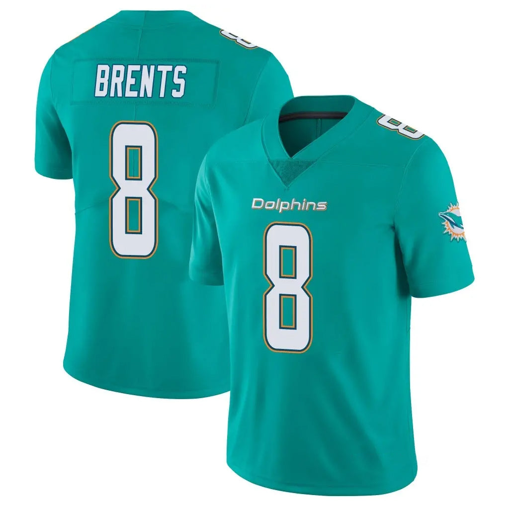 Punc M.Dolphins #8 JuJu Brents Player Aqua Limited Vapor Untouchable Home Game Stitched Jerseys