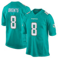 Punc M.Dolphins #8 JuJu Brents Player Aqua Team Color Home Game Stitched Jerseys