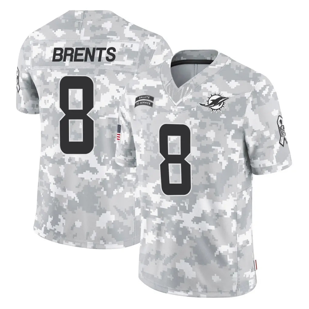 Punc M.Dolphins #8 JuJu Brents Player Arctic Camo Salute To Service Limited Game Stitched Jerseys