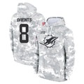 Punc M.Dolphins #8 JuJu Brents Player Arctic Camo Salute to Service Hoodies Limited Game Stitched Jerseys