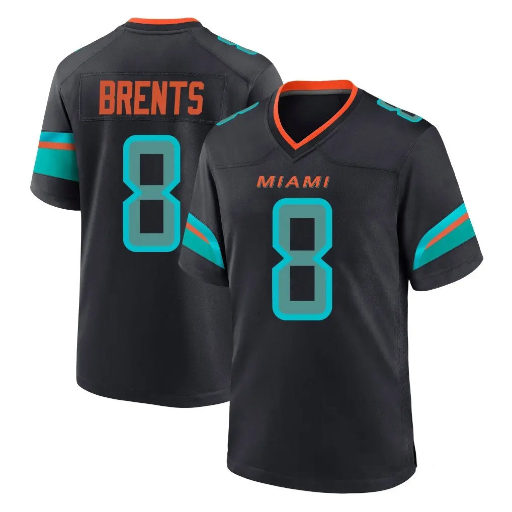 Punc M.Dolphins #8 JuJu Brents Player Black Pitch Rivalries Collection Home Game Stitched Jerseys