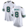 Punc M.Dolphins #8 JuJu Brents Player White Limited Home Game Stitched Jerseys