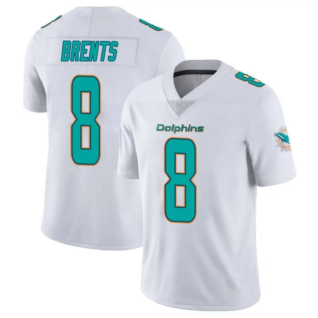 Punc M.Dolphins #8 JuJu Brents Player White Limited Vapor Untouchable Home Game Stitched Jerseys